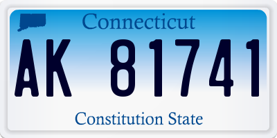CT license plate AK81741