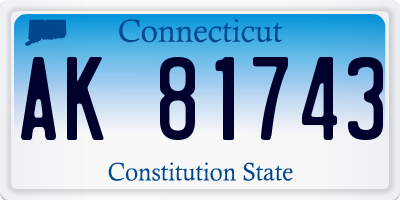 CT license plate AK81743