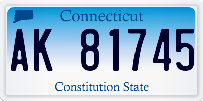 CT license plate AK81745