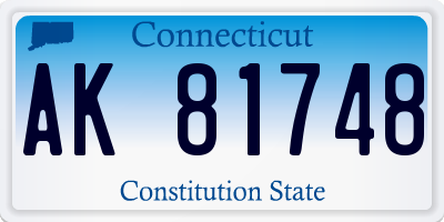 CT license plate AK81748