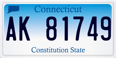 CT license plate AK81749