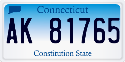 CT license plate AK81765