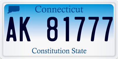 CT license plate AK81777
