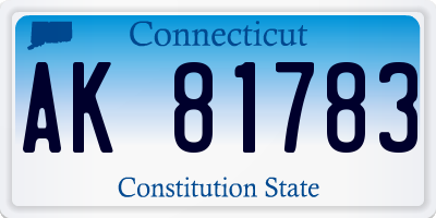 CT license plate AK81783