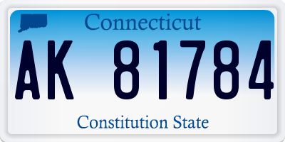 CT license plate AK81784
