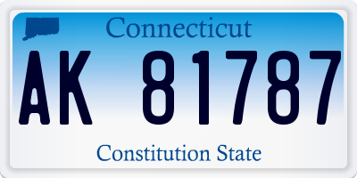 CT license plate AK81787