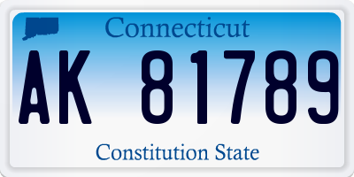 CT license plate AK81789