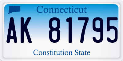 CT license plate AK81795