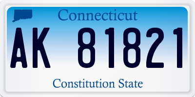 CT license plate AK81821