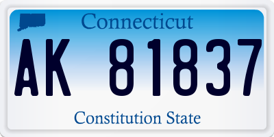 CT license plate AK81837