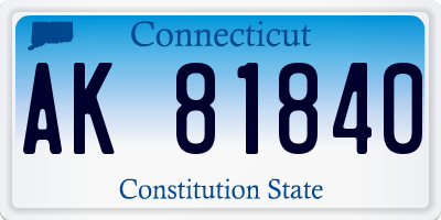 CT license plate AK81840