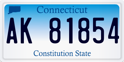 CT license plate AK81854