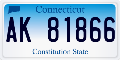 CT license plate AK81866