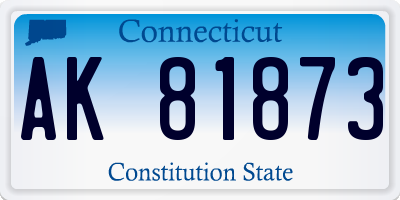 CT license plate AK81873