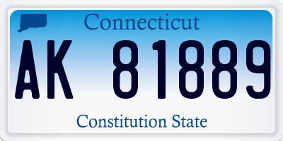 CT license plate AK81889