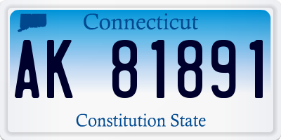 CT license plate AK81891