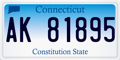 CT license plate AK81895