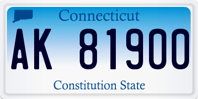 CT license plate AK81900