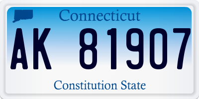 CT license plate AK81907