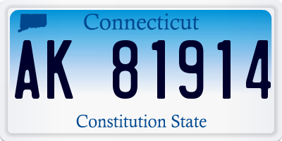 CT license plate AK81914