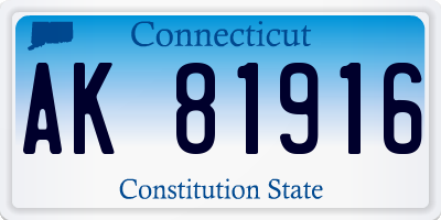 CT license plate AK81916