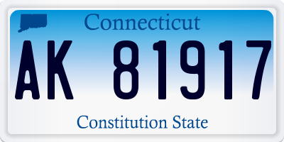 CT license plate AK81917