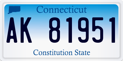 CT license plate AK81951