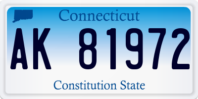 CT license plate AK81972