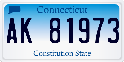 CT license plate AK81973