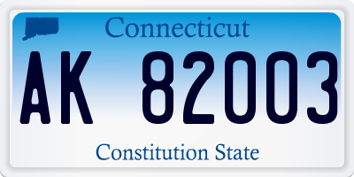 CT license plate AK82003
