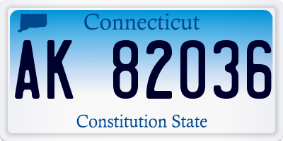 CT license plate AK82036