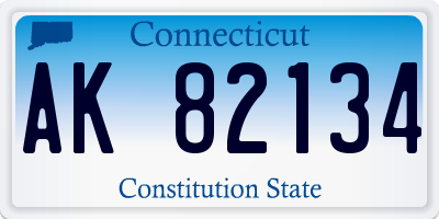 CT license plate AK82134