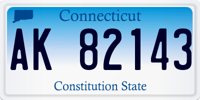 CT license plate AK82143