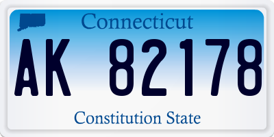 CT license plate AK82178