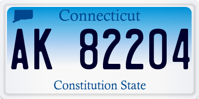 CT license plate AK82204