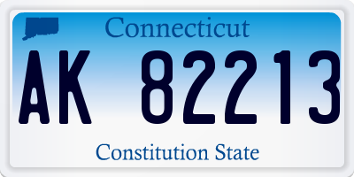CT license plate AK82213