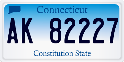 CT license plate AK82227