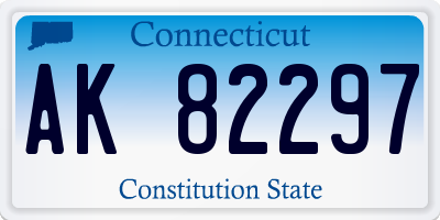 CT license plate AK82297