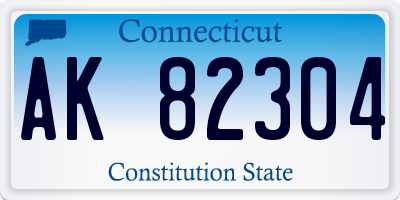 CT license plate AK82304
