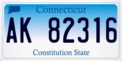 CT license plate AK82316