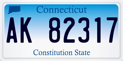 CT license plate AK82317