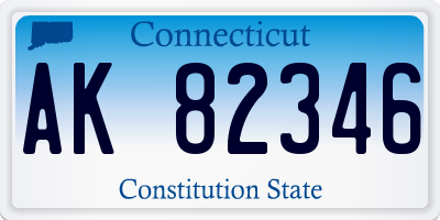 CT license plate AK82346