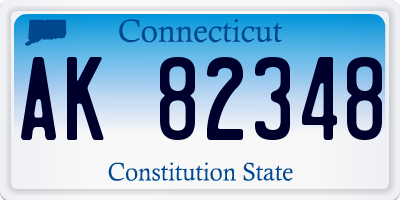 CT license plate AK82348