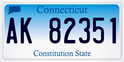 CT license plate AK82351