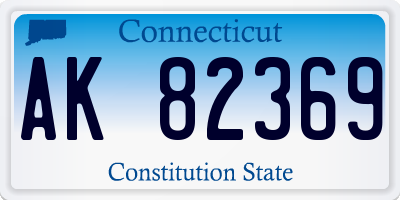 CT license plate AK82369