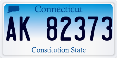 CT license plate AK82373