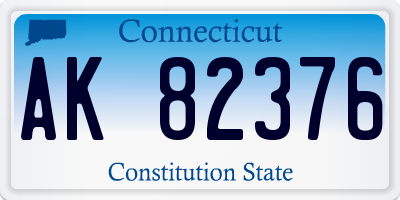 CT license plate AK82376
