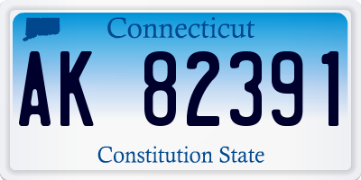 CT license plate AK82391