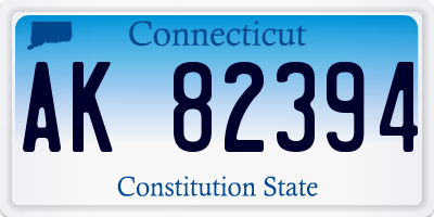 CT license plate AK82394
