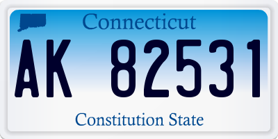 CT license plate AK82531